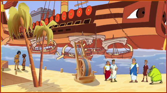 Roman Harbour Crane as used in Friends and Heroes
