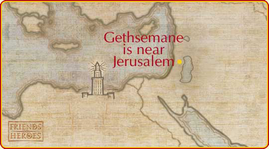 Map showing Gethsemane