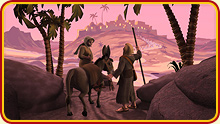 Mary and Joseph travel to Bethlehem